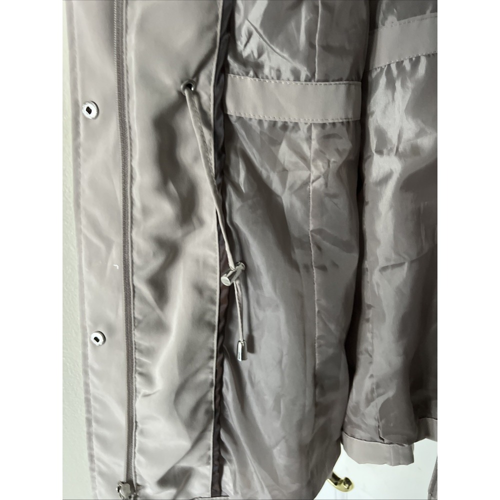 George Hoo1ded Lightweight Utility Taupe Jacket Lined Detachable Hood Sz 18/20 - Picture 11 of 16